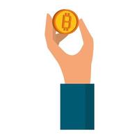 icona dei soldi di criptovaluta bitcoin vettore