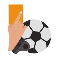 cartone animato di carta arbitro di calcio e sport vettore