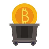criptovaluta bitcoin e icona di denaro digitale vettore
