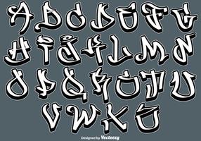 adesivi di alfabeto di vettore graffiti lettere