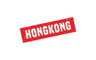 Hong Kong francobollo gomma da cancellare con grunge stile su bianca sfondo vettore