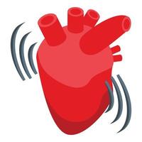 umano cuore palpitazione icona isometrico vettore. attacco ansia vettore