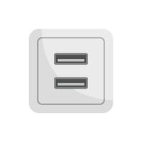 USB energia presa di corrente icona piatto isolato vettore