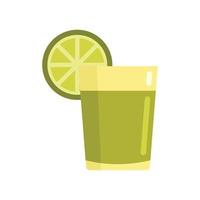 Tequila lime bicchiere icona piatto isolato vettore