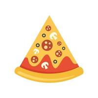 Mozzarella Pizza fetta icona piatto isolato vettore