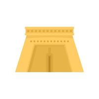 Egitto tempio icona piatto isolato vettore