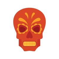 Halloween messicano cranio icona piatto isolato vettore