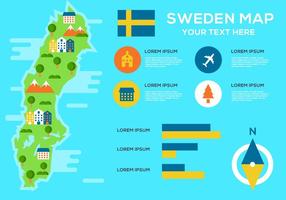 Vettore di infografica mappa Svezia gratis