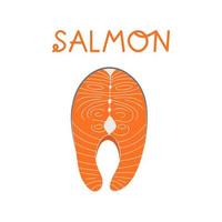 cartone animato bistecca salmone isolato vettore illustrazione su bianca sfondo