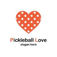 pickleball palla cuore. amore lettere. isolato vettore illustrazione su bianca sfondo.