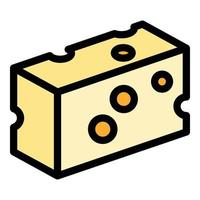 Cheddar formaggio icona colore schema vettore
