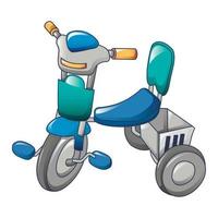 bambino triciclo icona, cartone animato stile vettore