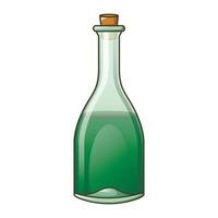 verde bottiglia icona, cartone animato stile vettore