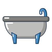 vasca da bagno icona, cartone animato stile vettore