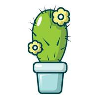 coryphantha cactus icona, cartone animato stile vettore