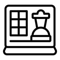 in linea scacchi icona schema vettore. gioco tavola vettore