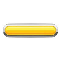 giallo rettangolare pulsante icona, cartone animato stile vettore