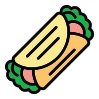 greco Sandwich icona colore schema vettore