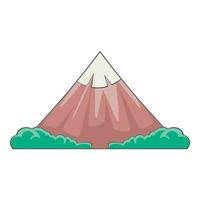 il sacro montagna di fuji icona, cartone animato stile vettore
