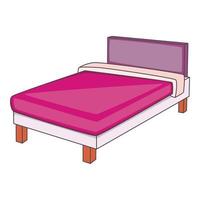 letto icona, cartone animato stile vettore