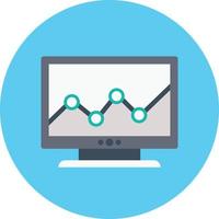 illustrazione vettoriale del grafico a schermo su uno sfondo. simboli di qualità premium. icone vettoriali per il concetto e la progettazione grafica.