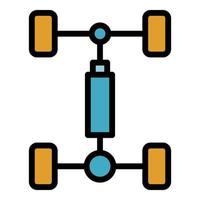 auto assi icona colore schema vettore