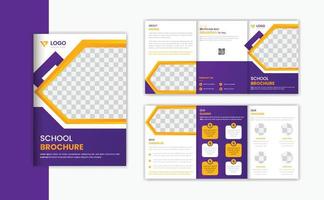 formazione scolastica a5 trifold opuscolo design modello, scuola ammissione multipagina trifold vettore