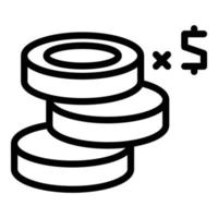tombola monete icona schema vettore. disegnare lotteria vettore