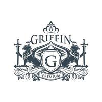 Vintage ▾ grifone, grifone logo design vettore