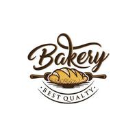 design del logo della panetteria vettore