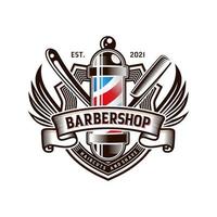 barbiere negozio Vintage ▾ logo design vettore