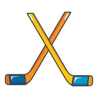 ghiaccio hockey bastoni icona, cartone animato stile vettore