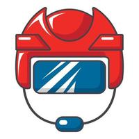 hockey casco icona, cartone animato stile vettore