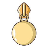 palla cerniera lampo icona, cartone animato stile vettore