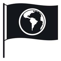bandiera con mondo pianeta icona, semplice stile vettore