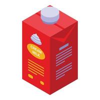 latte pacchetto icona isometrico vettore. azienda agricola Prodotto vettore