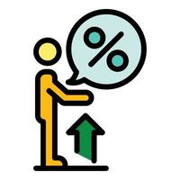 broker per cento i soldi icona colore schema vettore