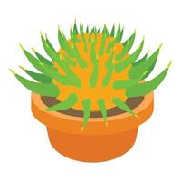 spinoso cactus icona, cartone animato stile vettore