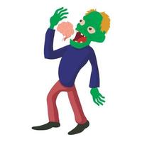 zombie è mangiare mente icona, cartone animato stile vettore