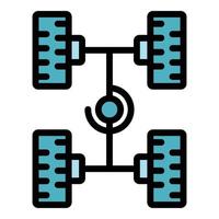 auto sospensione icona colore schema vettore