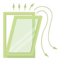 finestra ventilazione icona, cartone animato stile vettore
