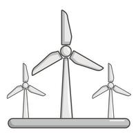 eolico turbina icona, cartone animato stile vettore