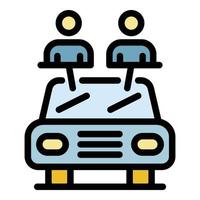 pieno passeggeri Taxi auto icona colore schema vettore