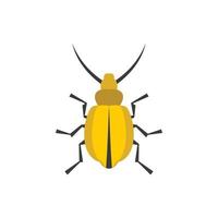 giallo scarafaggio icona, piatto stile vettore