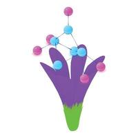 croco fiore icona isometrico vettore. fiorito viola fiore e molecola icona vettore