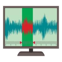 onda sonora icona, cartone animato stile vettore