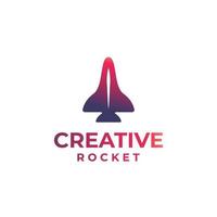 creativo razzo logo disegno, Jet logo, volante razzo disegno, pendenza razzo concetto, razzo liquido design vettore