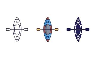 canoa linea e glifo icona, vettore illustrazione