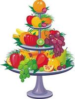 frutta su tre fila vaso vettore