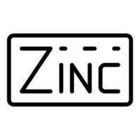 zinco bandiera icona schema vettore. zn nutrizione vettore